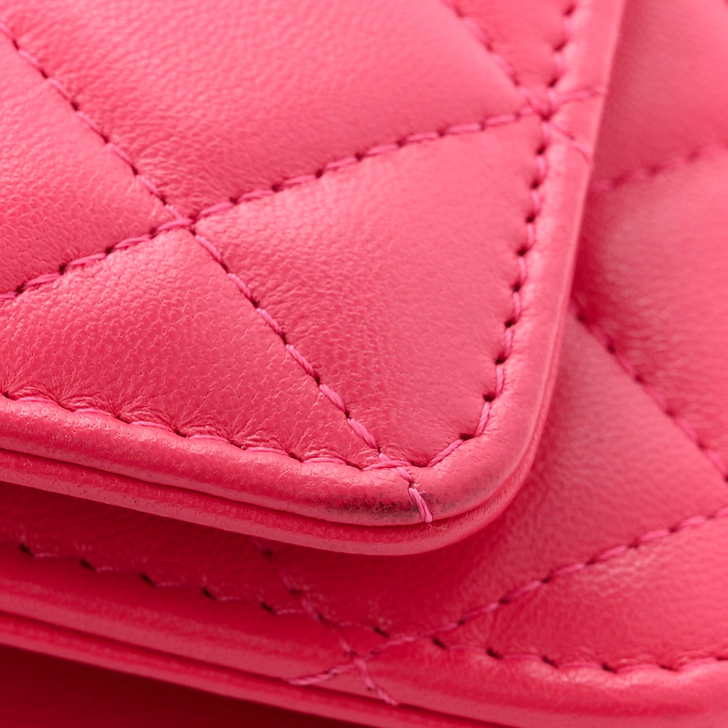 Chanel Lambskin Quilted Trendy CC Wallet On Chain WOC Dark Pink 12 of 14