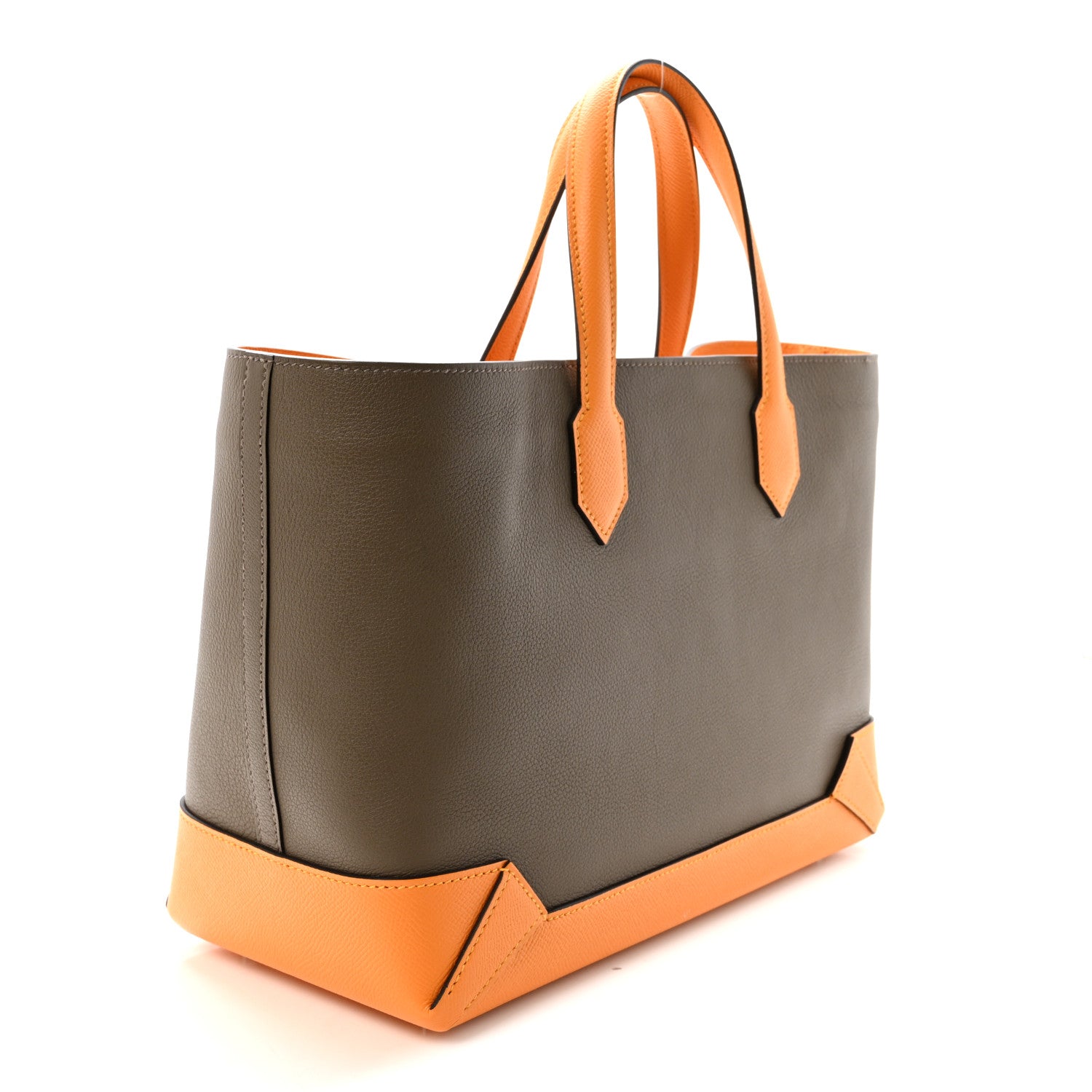 Hermes Evercolor Epsom Maxibox Cabas 30 Etoupe Jaune Ambre 3 of 8