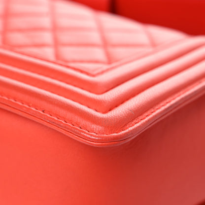 Chanel Lambskin Stingray Quilted Small Boy Flap Orange 11 of 20