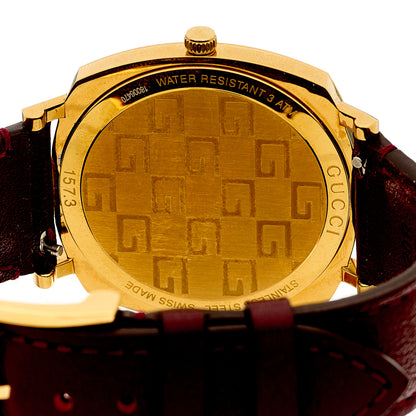Gucci Stainless Steel Calfskin 38mm Grip Quartz Watch Burgundy 4 of 5