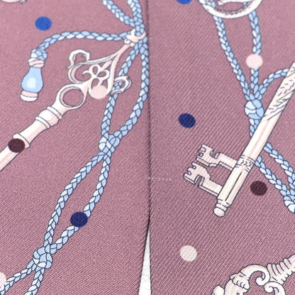 Hermes Silk Les Cles A Pois Twilly Marron Glace Gris 4 of 5