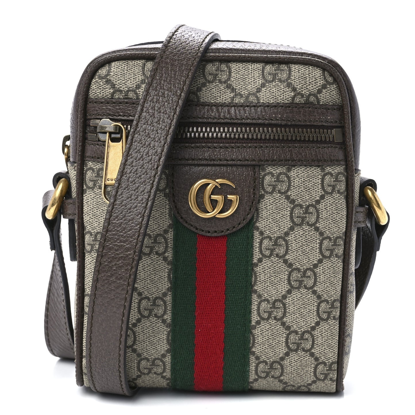 GG Supreme Monogram Web Mini Ophidia Messenger Brown
