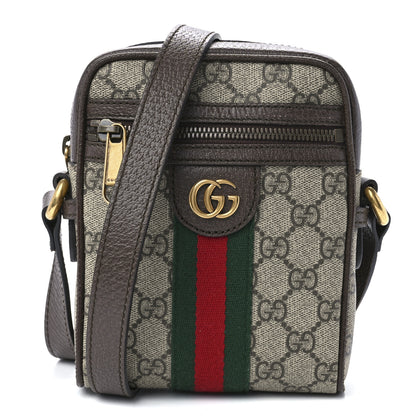 Gucci GG Supreme Monogram Web Mini Ophidia Messenger Brown 1 of 11