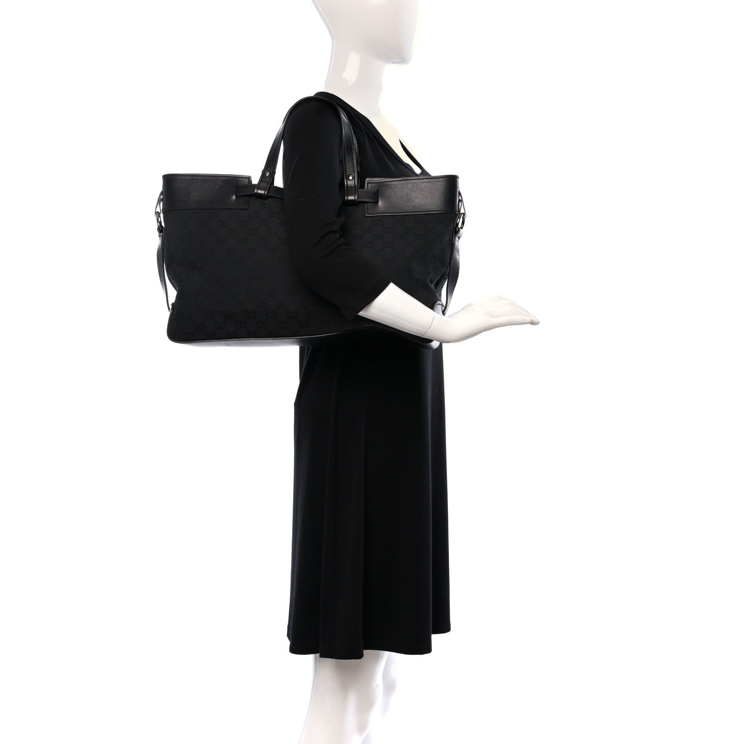 Gucci Monogram Large Tote Black 2 of 9