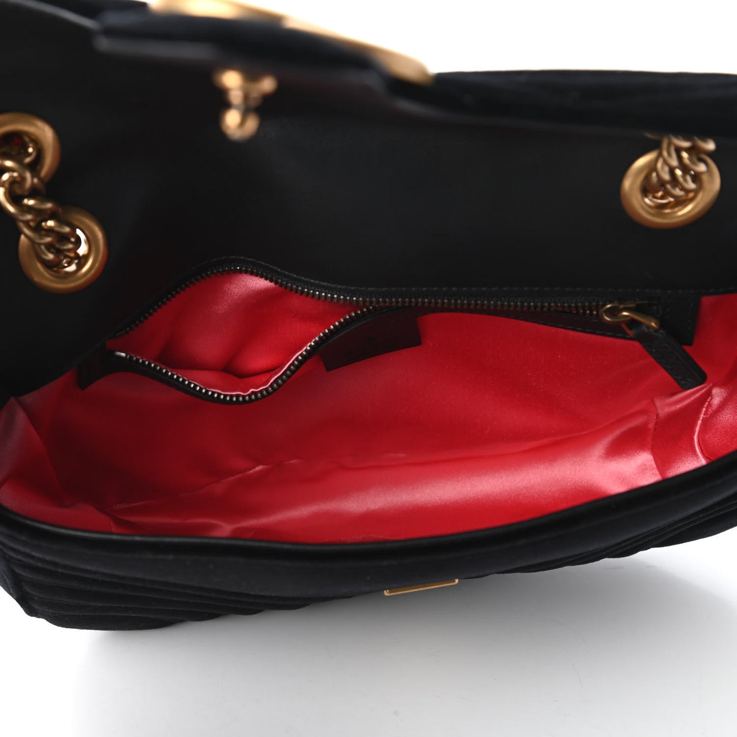 Velvet Matelasse Small GG Marmont Shoulder Bag Black