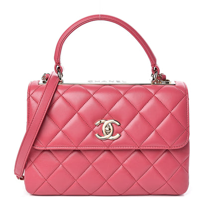 Chanel Lambskin Quilted Small Trendy CC Dual Handle Bag Dark Pink 1 of 10