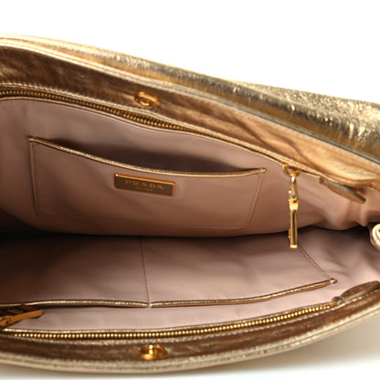 Prada Nappa Flame Flap Clutch Platino 5 of 7