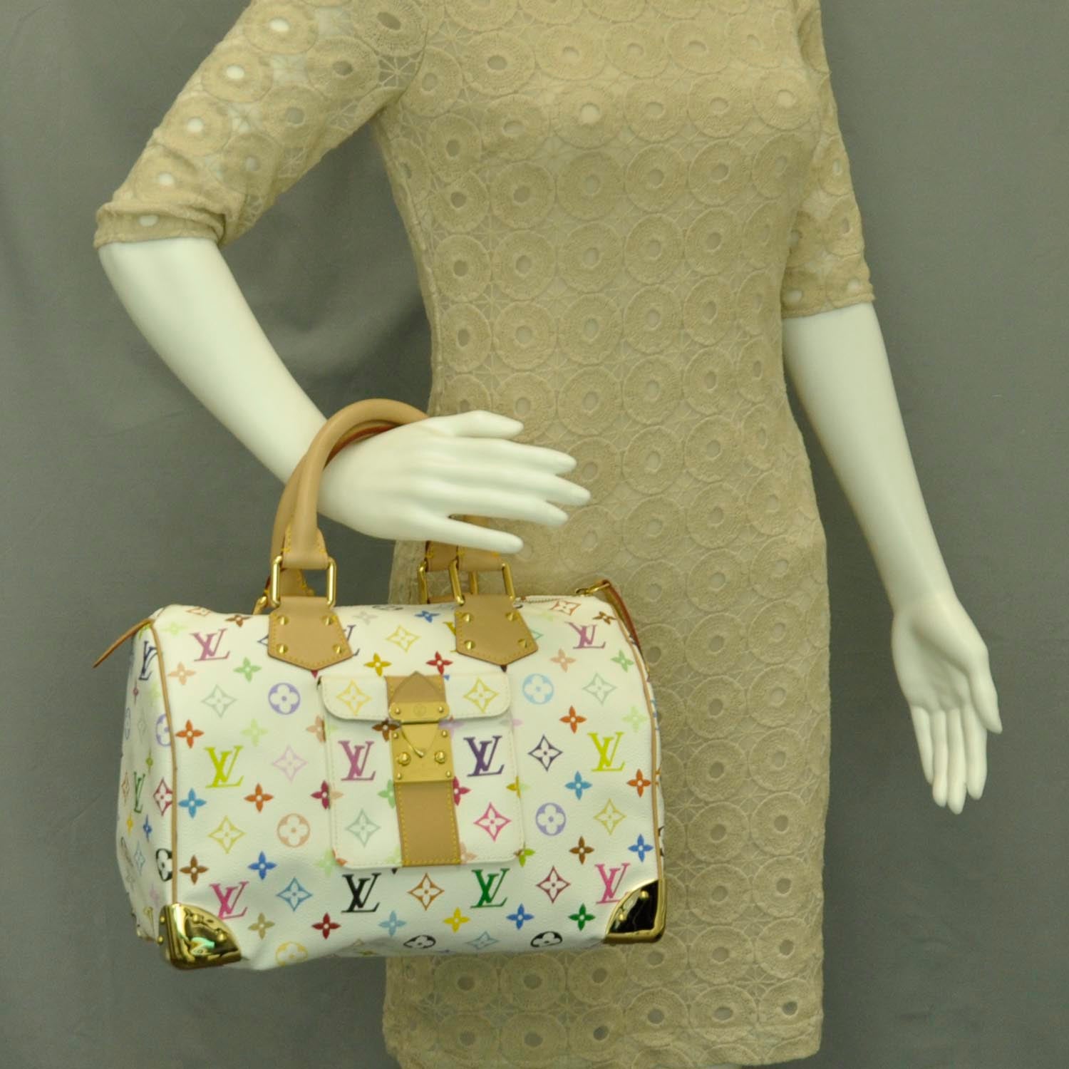 Louis Vuitton Monogram Multicolor Speedy 30 White 2 of 10