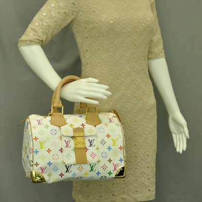 Louis Vuitton Monogram Multicolor Speedy 30 White 2 of 10