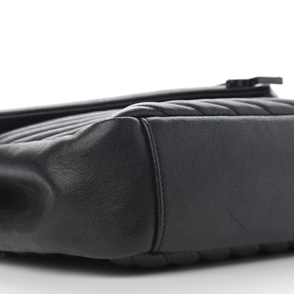 Saint Laurent Sheepskin Matelasse Chevron Monogram Monochrome Large College Satchel Black 9 of 14