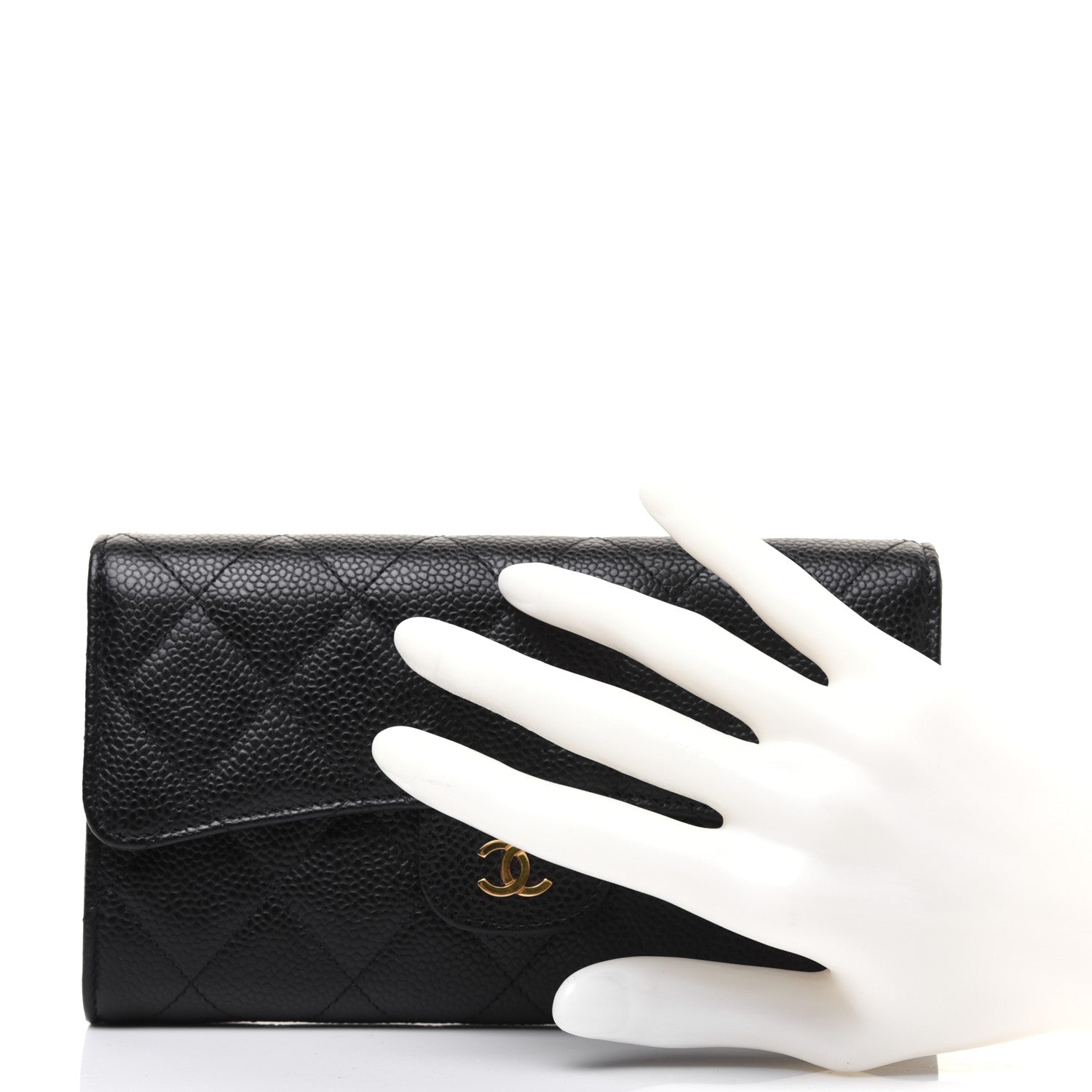 Chanel Caviar Quilted Large Flap Wallet Black 2 of 14