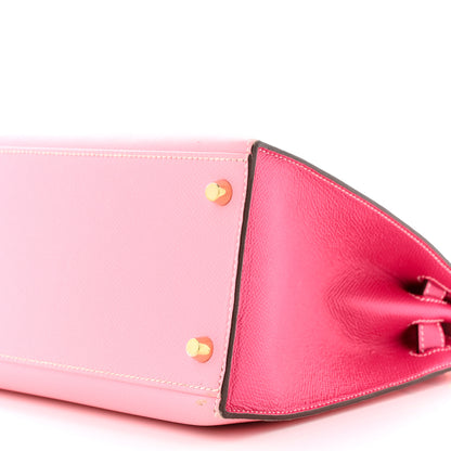 Hermes Epsom Bi-Color Horseshoe Kelly Sellier 28 Rose Confetti Rose Tyrien 10 of 14