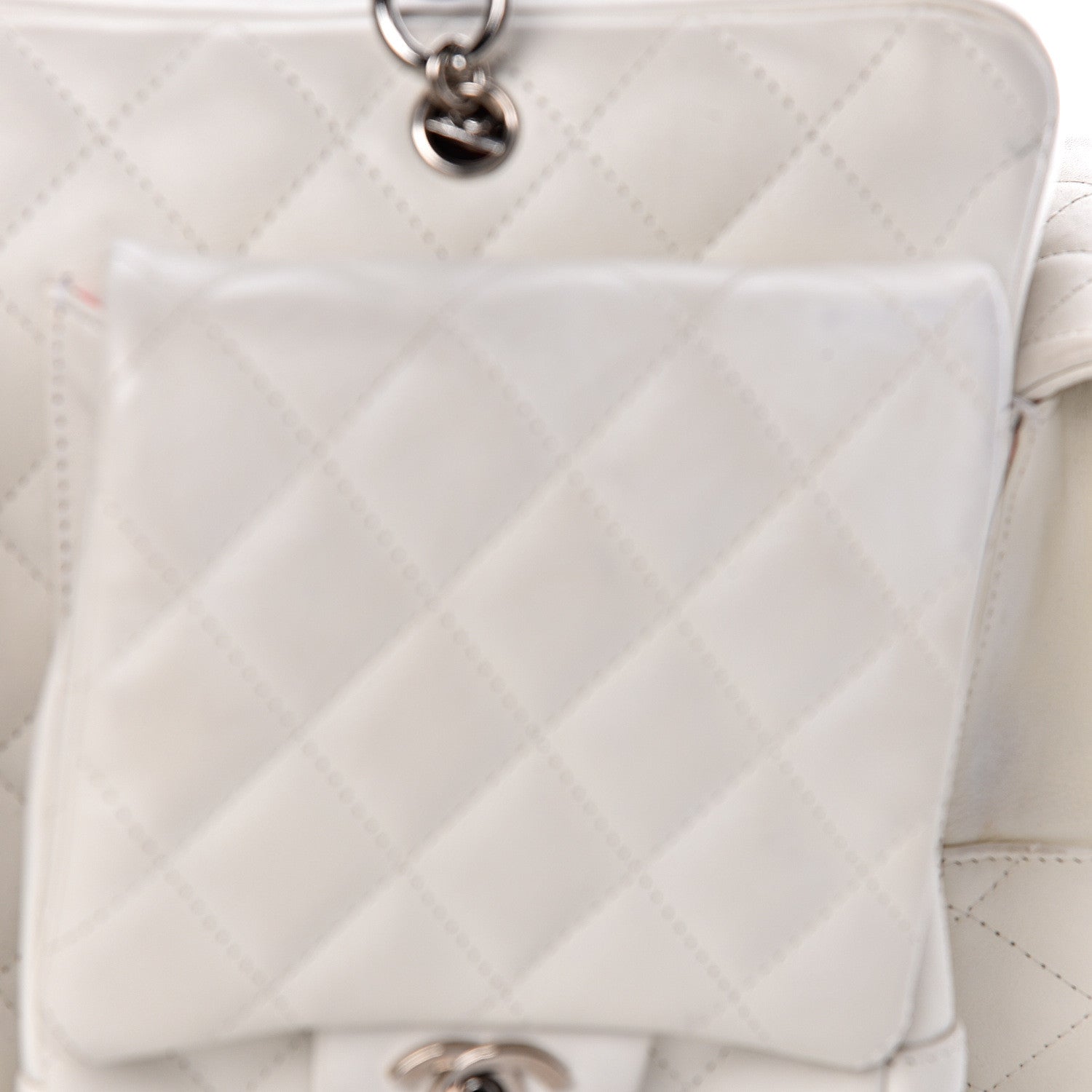 Chanel Calfskin Quilted Large Cambon Multipocket Reporter White 13 of 20