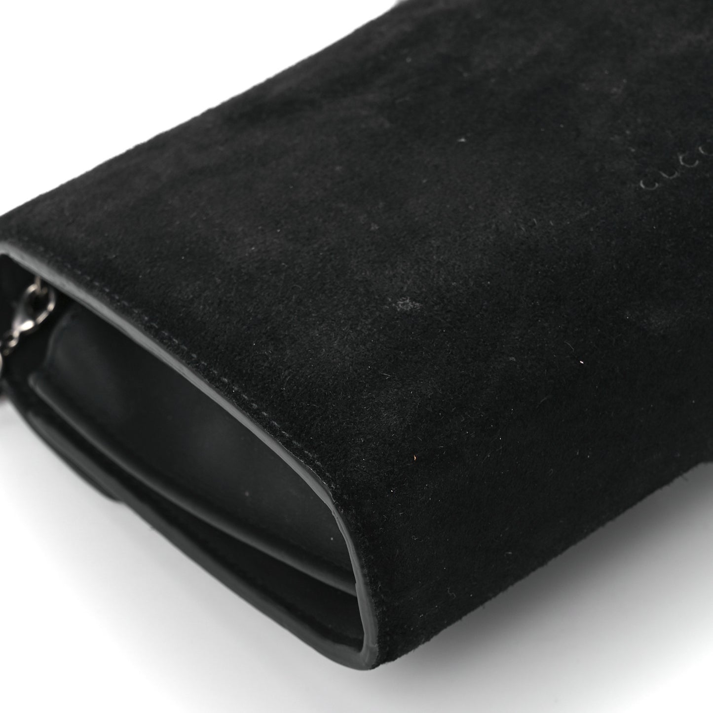 Suede Mini Dionysus Chain Wallet Black