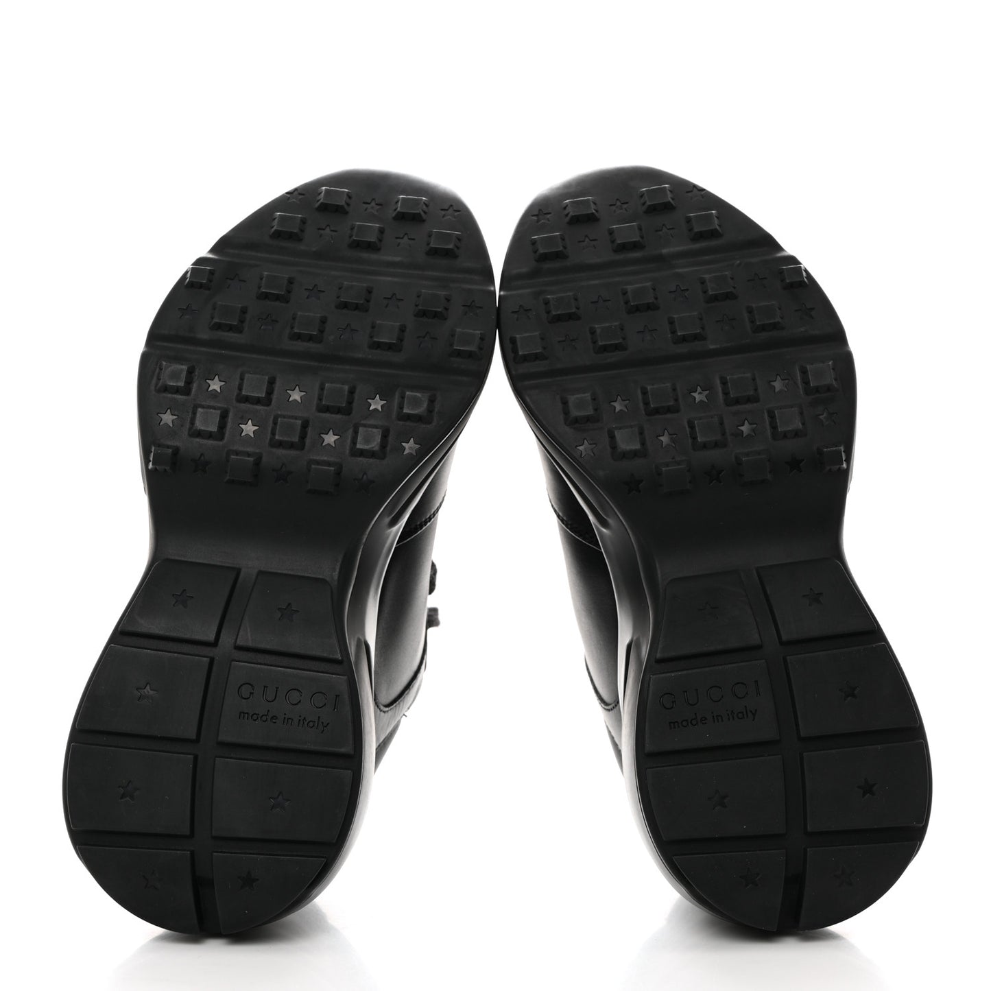 Dali Soft Calfskin Cut Out Interlocking G Womens Rhyton Sneakers 36.5 Black Ivoire