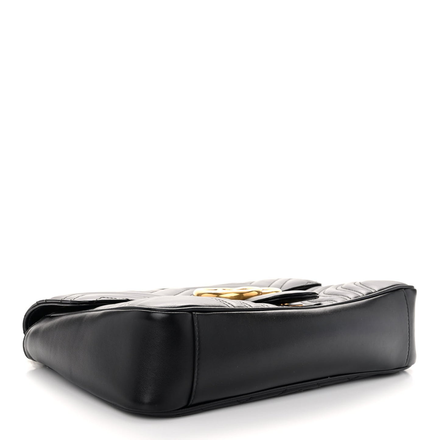 Calfskin Matelasse Medium GG Marmont Shoulder Bag Black