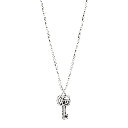 Gucci Sterling Silver Double G Key Pendant Necklace 1 of 5