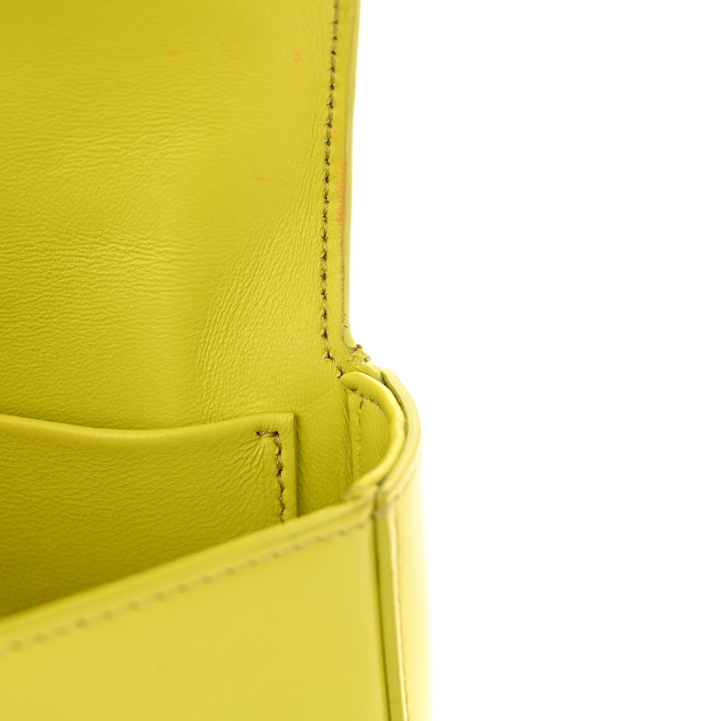 Shiny Calfskin Cuir Triomphe Chain Shoulder Bag Anis