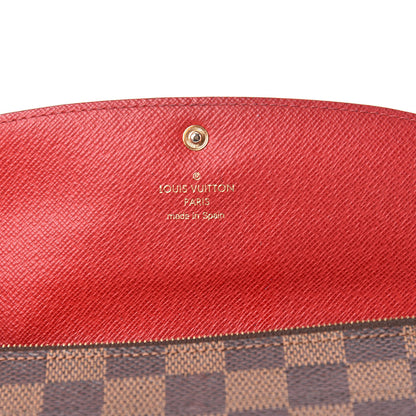 Louis Vuitton Damier Ebene Emilie Wallet Red 6 of 10