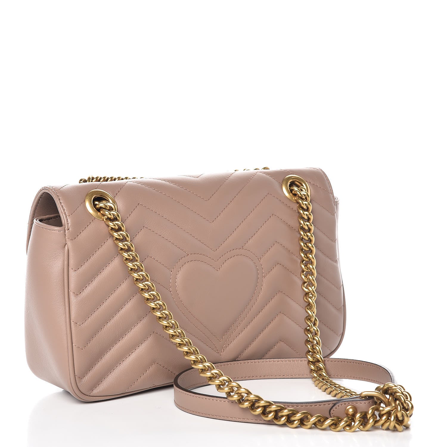 Gucci Calfskin Matelasse Small GG Marmont Shoulder Bag Porcelain Rose 3 of 9