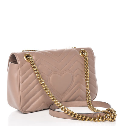 Gucci Calfskin Matelasse Small GG Marmont Shoulder Bag Porcelain Rose 3 of 9