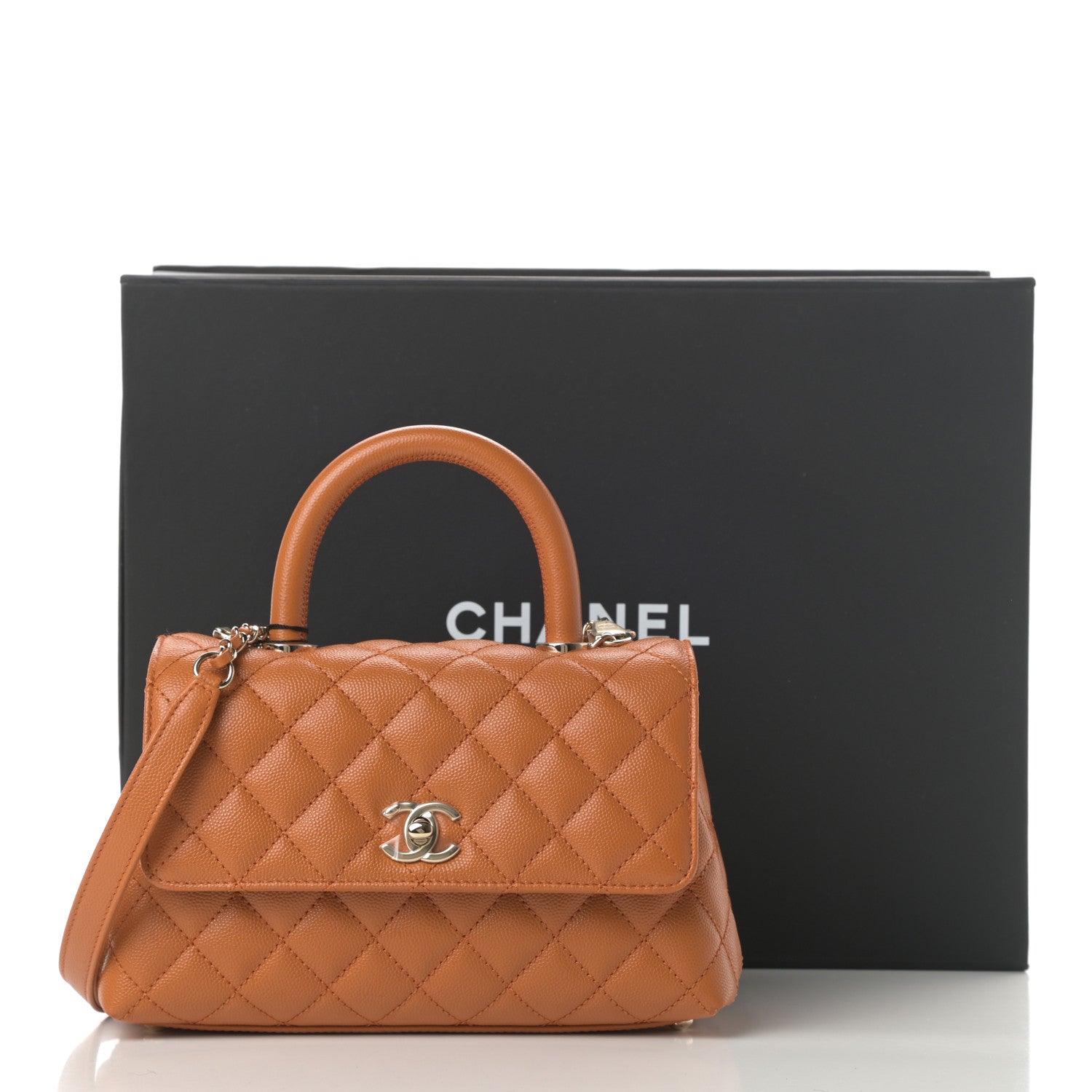 Chanel Caviar Quilted Mini Coco Handle Flap Brown 11 of 11