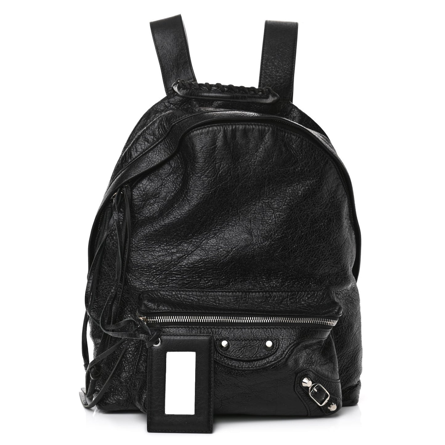 Agneau Classic Silver Hardware Backpack Black