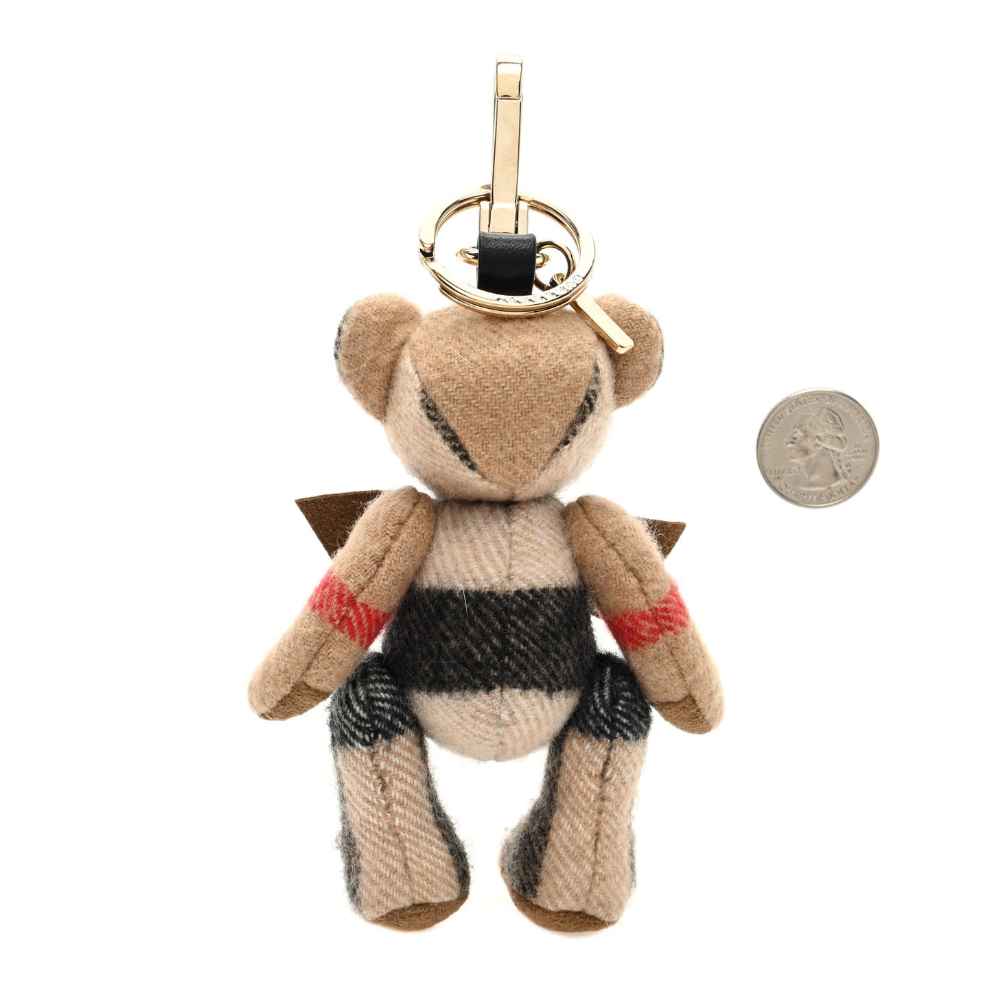 Cashmere Vintage Check Thomas Bear Bag Charm Camel