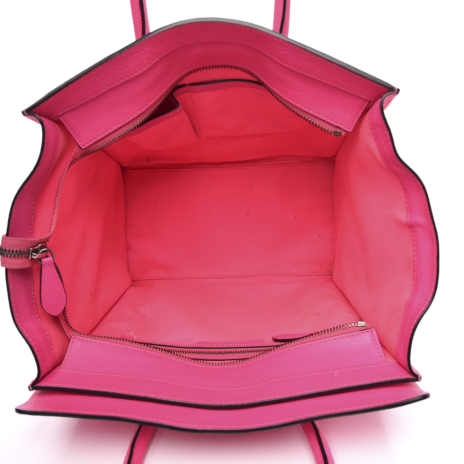 Celine Drummed Calfskin Mini Luggage Fluo Pink 5 of 16