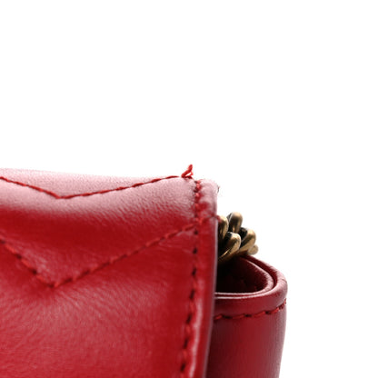 Gucci Calfskin Matelasse Super Mini GG Marmont Shoulder Bag Hibiscus Red 14 of 18