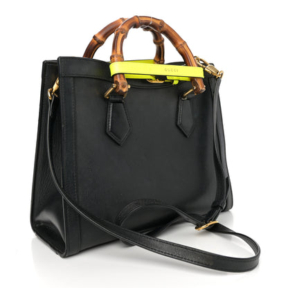 Gucci Calfskin Small Diana Tote Bag Black Yellow Fluo 3 of 14