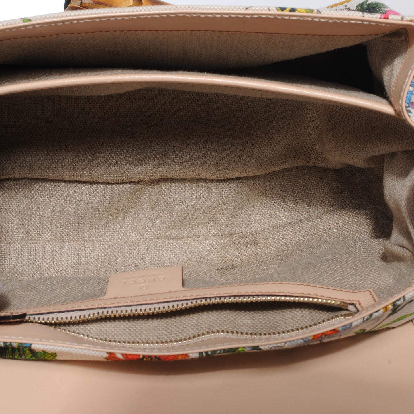 Floral Flora Canvas Bamboo Top Handle Bag