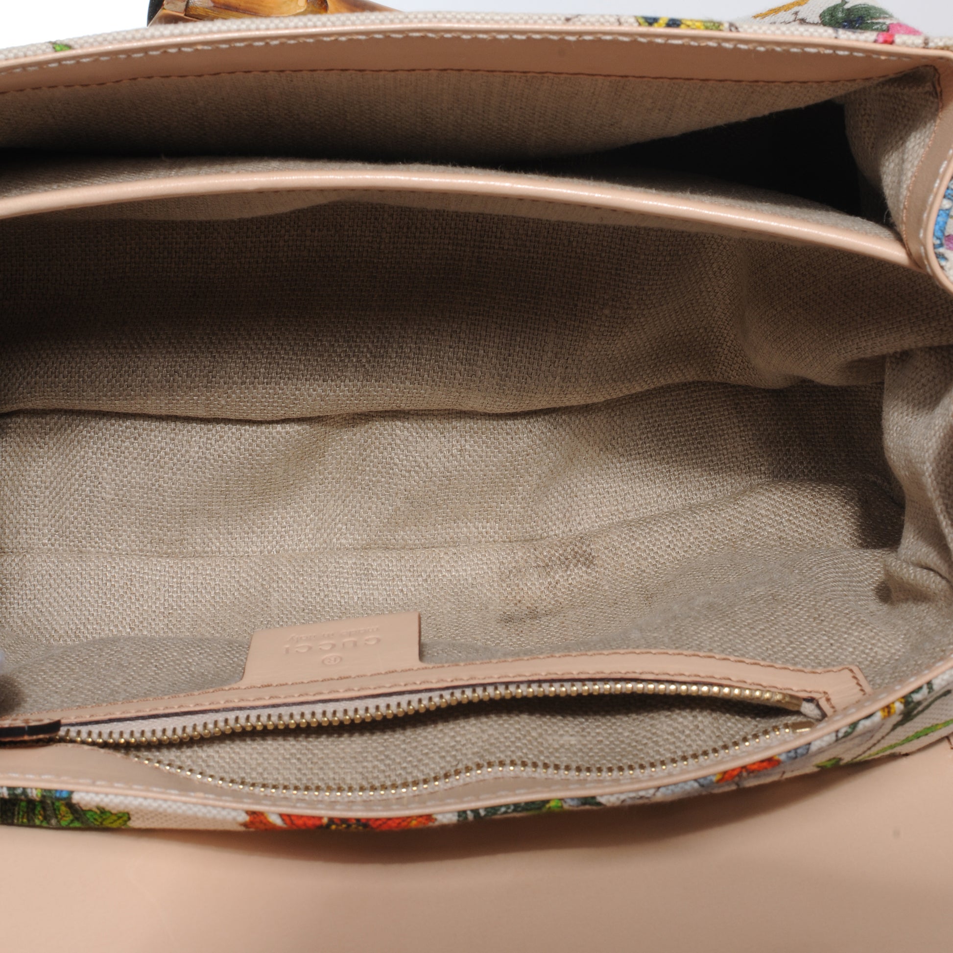 Gucci Floral Flora Canvas Bamboo Top Handle Bag 9 of 9