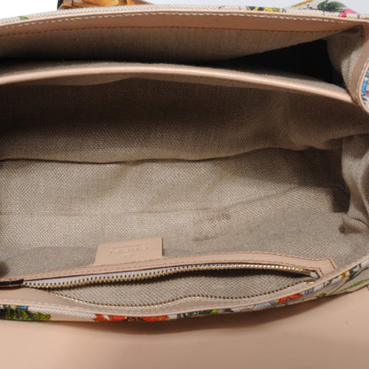 Gucci Floral Flora Canvas Bamboo Top Handle Bag 9 of 9