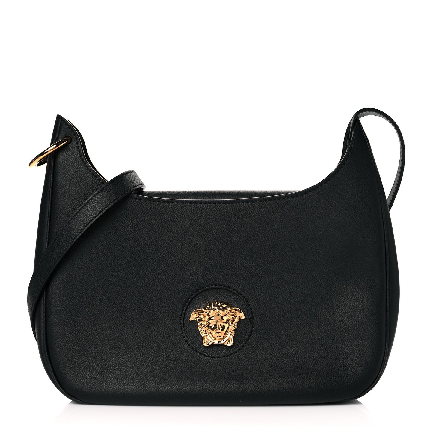 Calfskin La Medusa Medium Hobo Crossbody Black