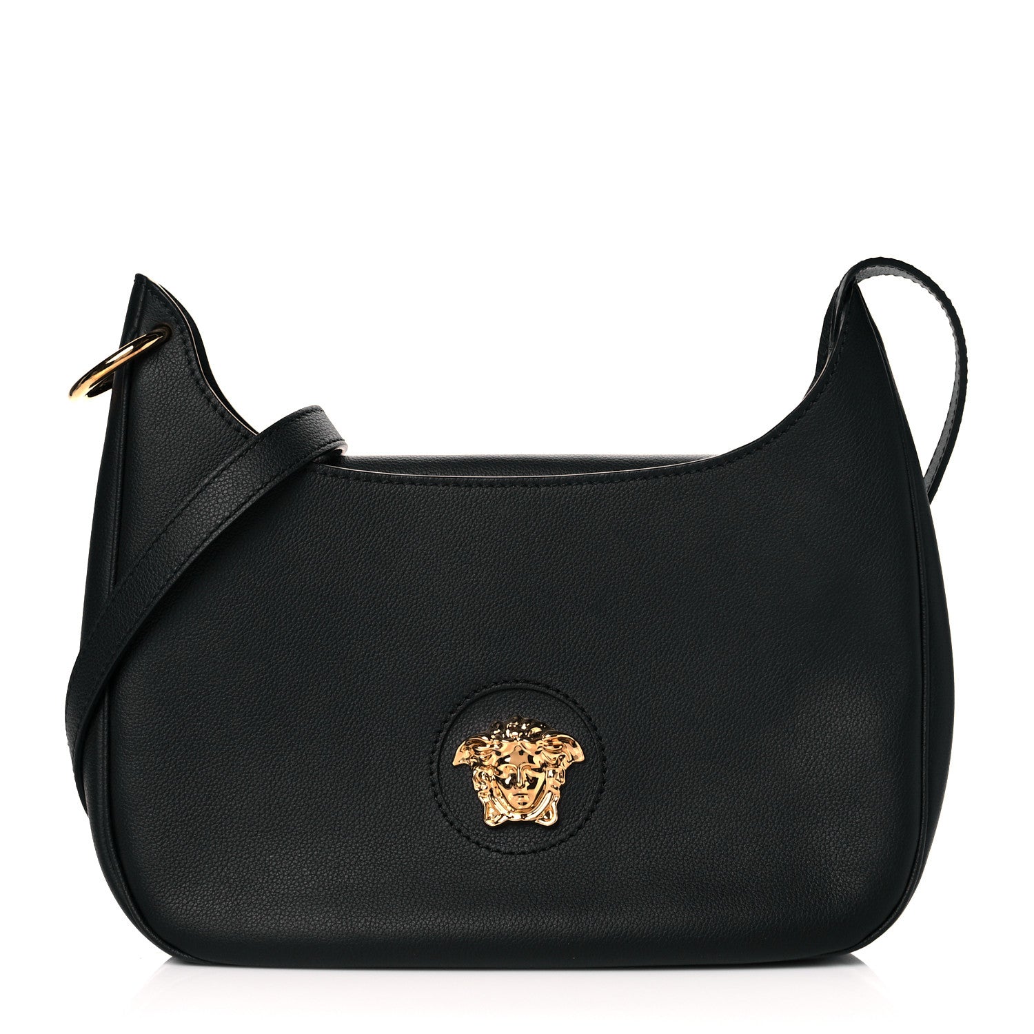 Versace Calfskin La Medusa Medium Hobo Crossbody Black 1 of 10