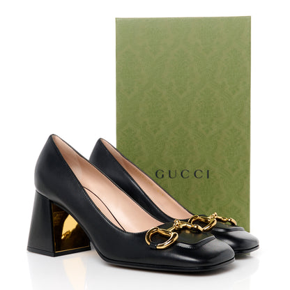 Gucci Malaga Kid Horsebit 75mm Pumps 39 Black 10 of 10