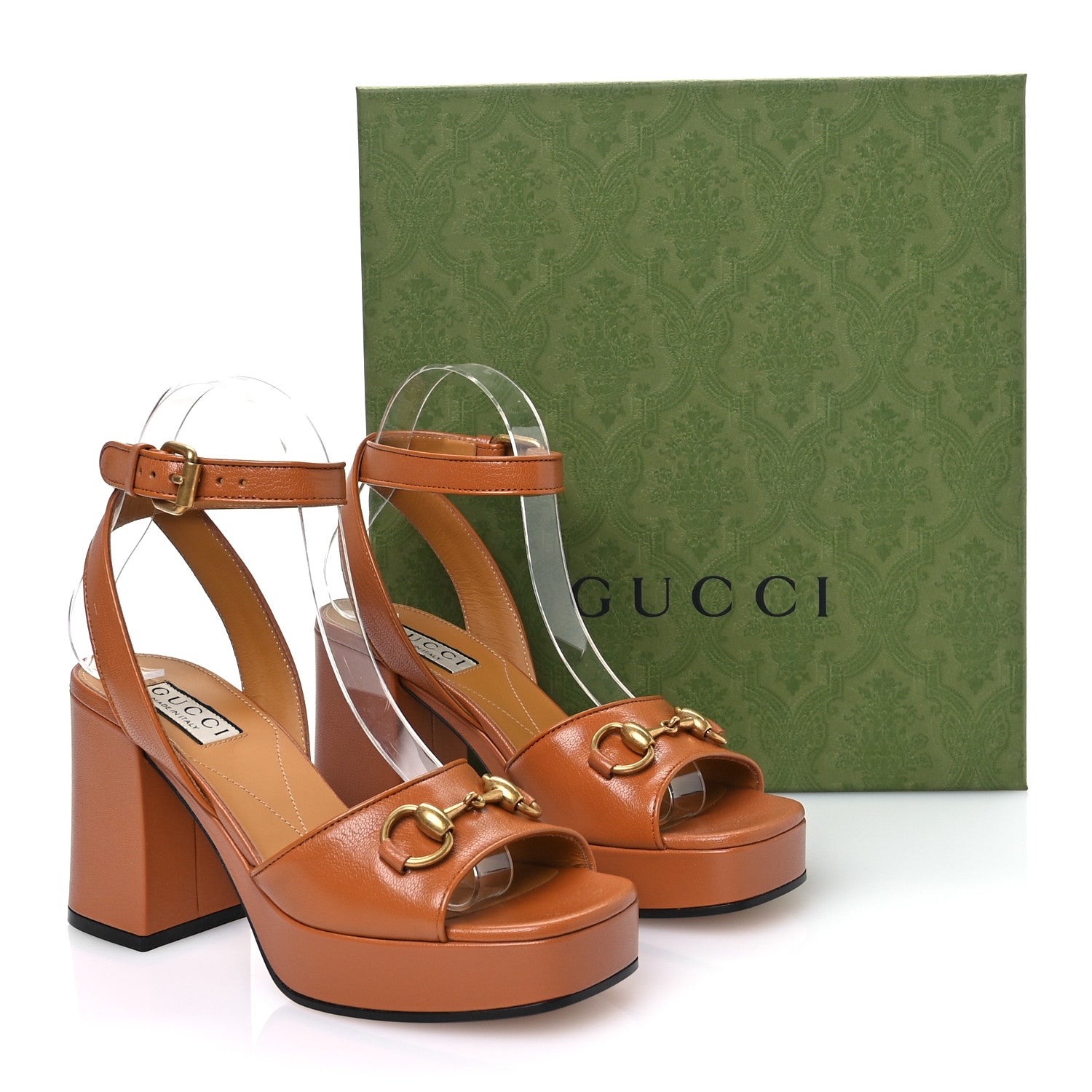 Gucci Quentin Granada Kid Horsebit 25/60mm Platform Sandals 36 Harness Brown 8 of 8