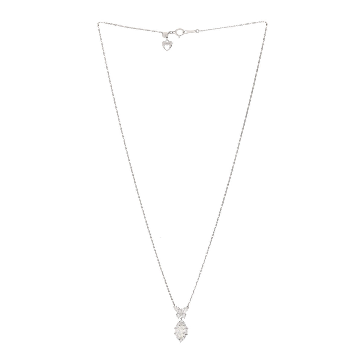 Platinum Diamond 1.40ctw Mixed Cut Pendant Necklace