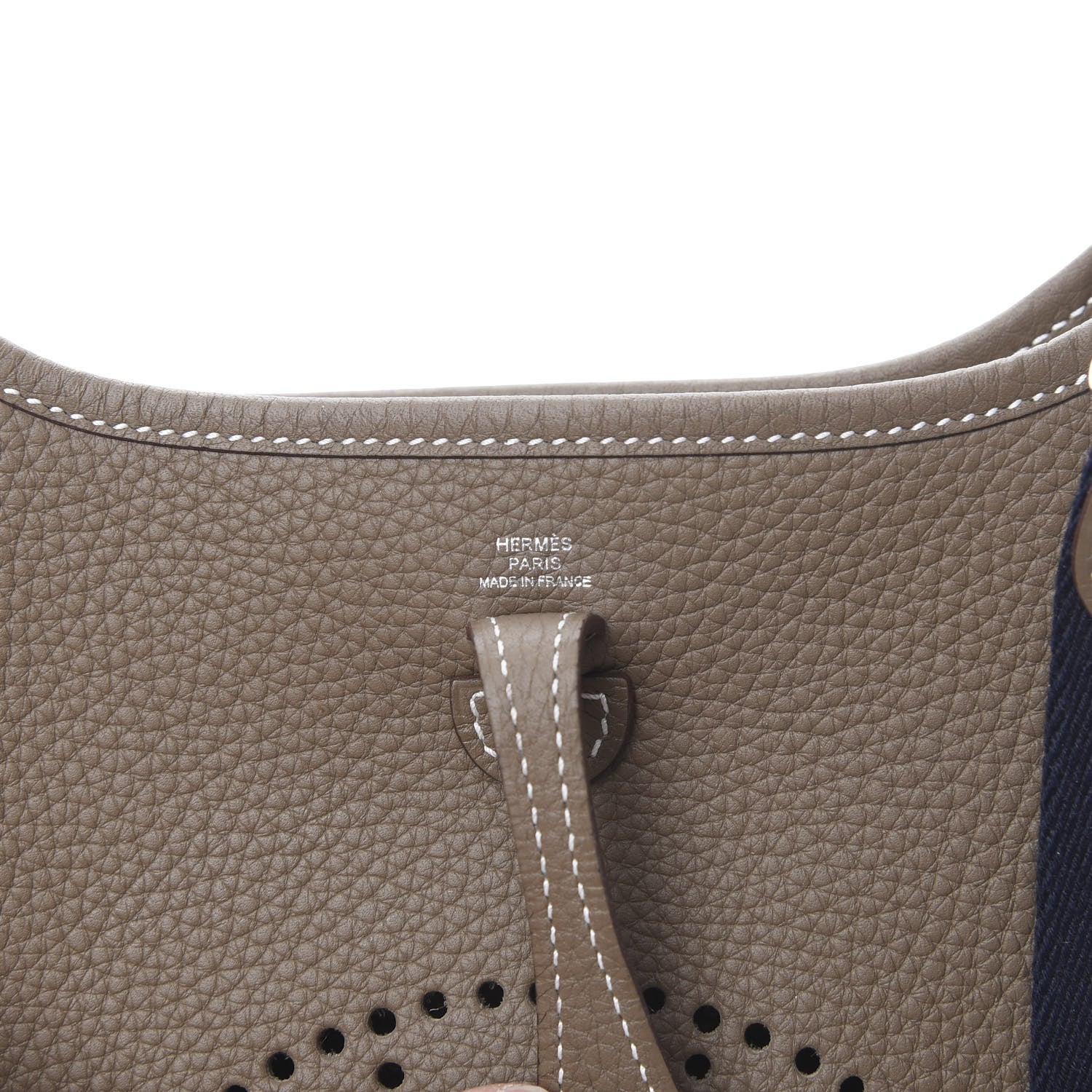 Hermes Taurillon Clemence Amazone Evelyne TPM Etoupe Bleu Indigo 5 of 10