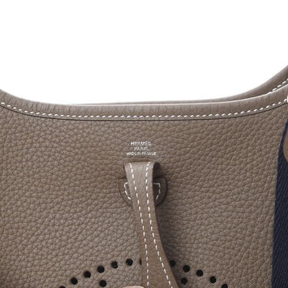 Hermes Taurillon Clemence Amazone Evelyne TPM Etoupe Bleu Indigo 5 of 10