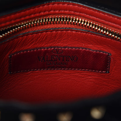 Valentino Garavani Velvet Medium Rockstud Spike Shoulder Bag Black 7 of 7