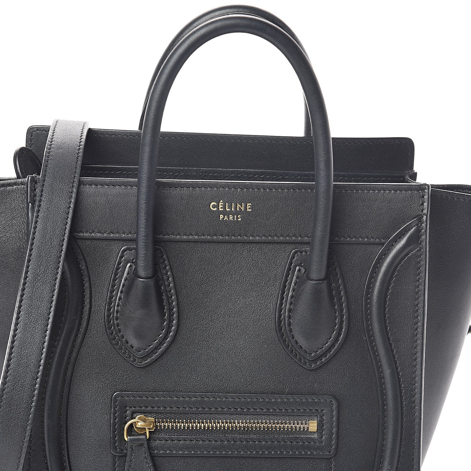 Celine Smooth Calfskin Nano Luggage Black 7 of 10