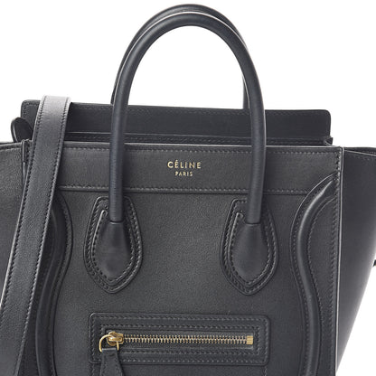 Celine Smooth Calfskin Nano Luggage Black 7 of 10