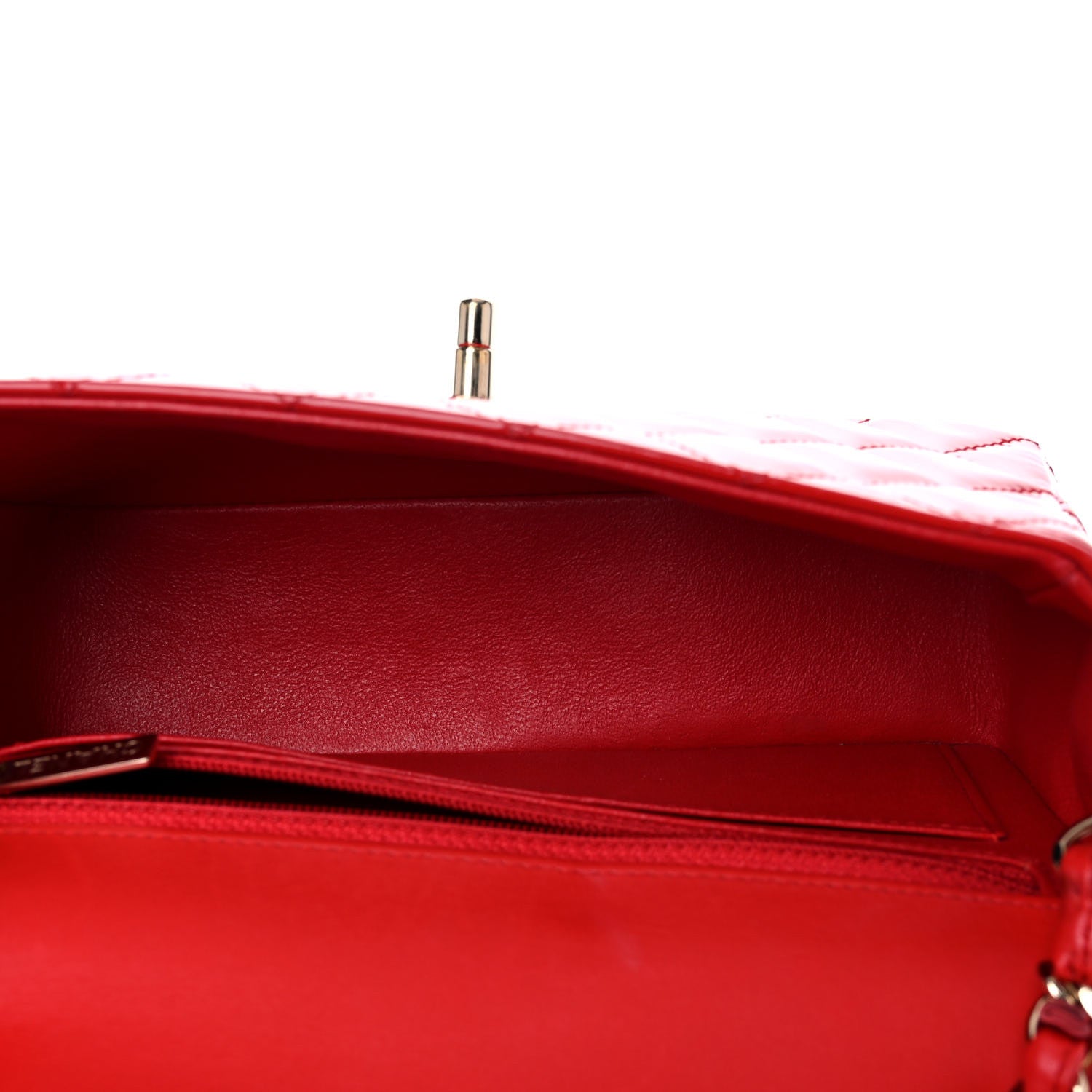 Chanel Patent Calfskin Quilted Mini Rectangular Flap Red 5 of 12