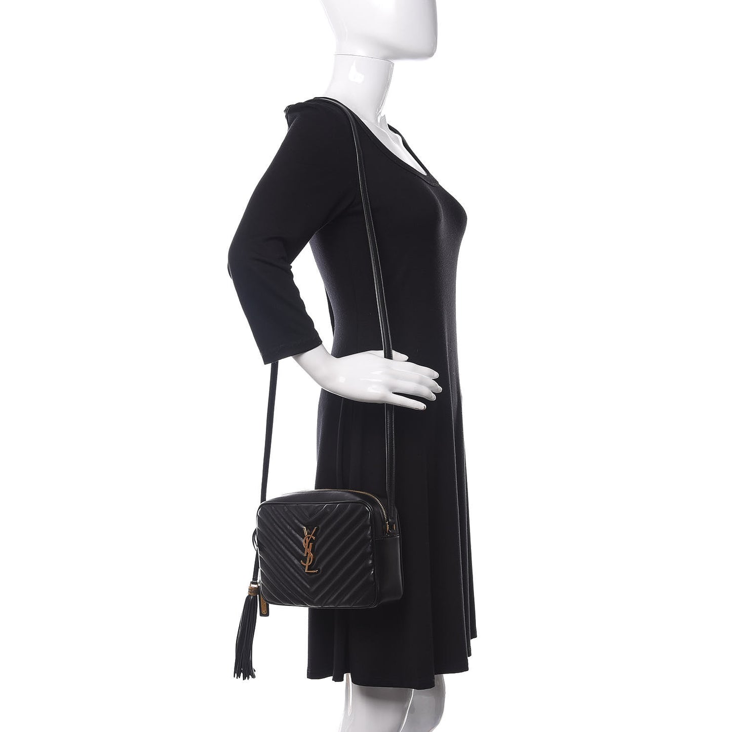 Calfskin Matelasse Monogram Lou Camera Bag Black