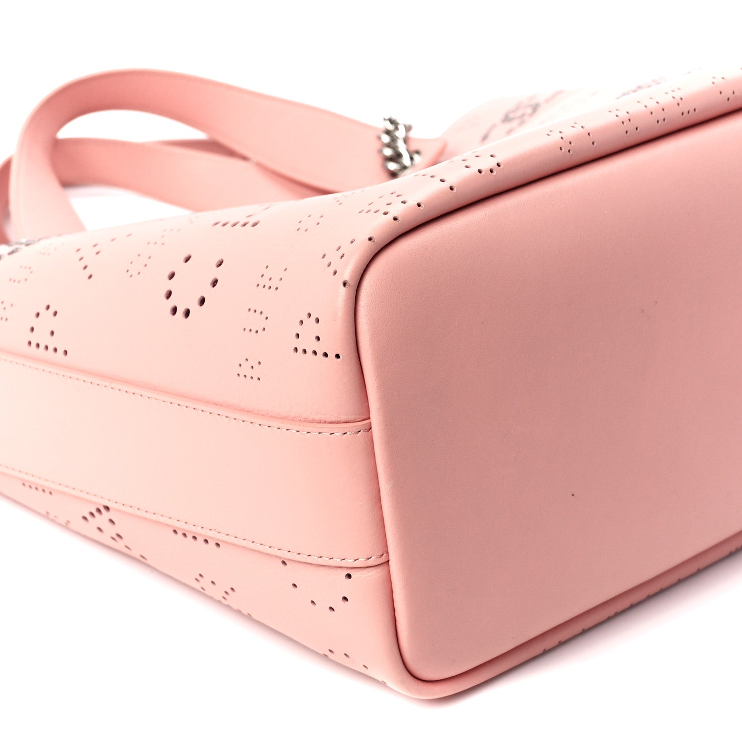 Chanel Calfskin Tweed Small Logo Eyelets Shopping Tote Pink 12 of 13