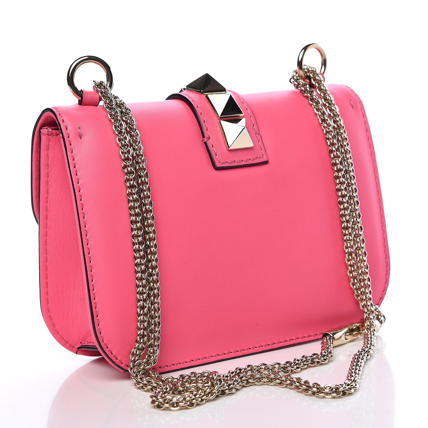 Valentino Garavani Vitello Small Glam Lock Rockstud Flap Framboise 3 of 11