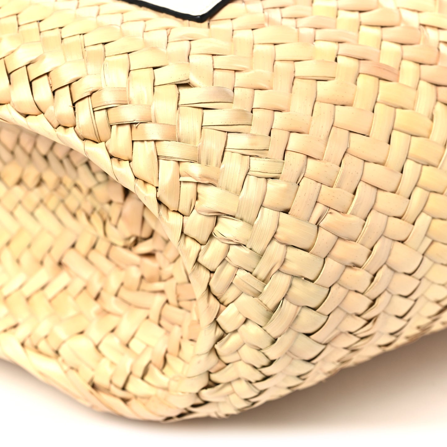 Raffia Basket Tote Bag Natural White
