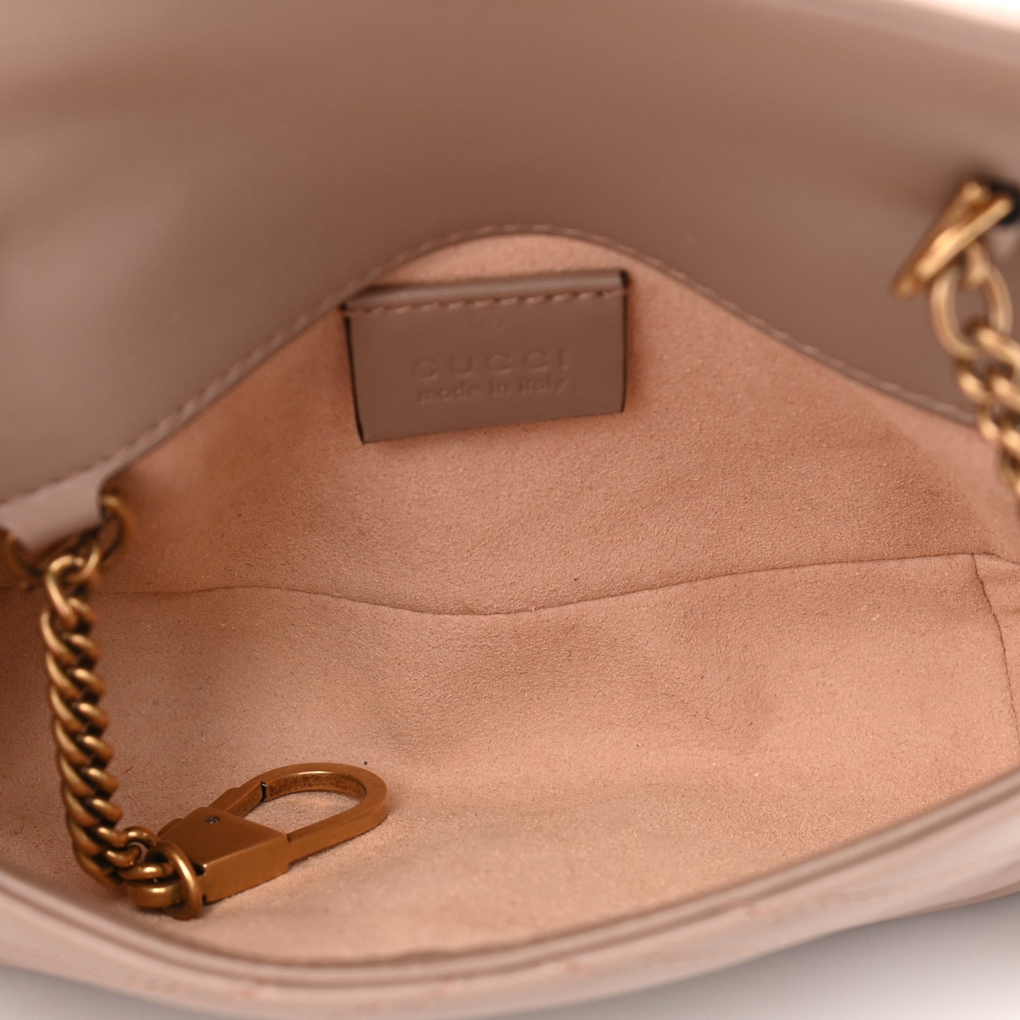 Calfskin Matelasse Super Mini GG Marmont Shoulder Bag Porcelain Rose